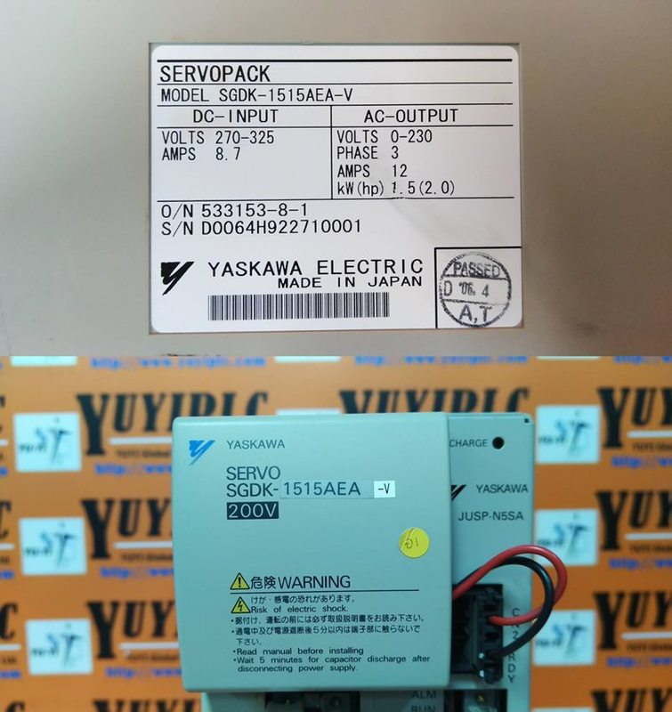 YASKAWA SGDK1515AEAV SERVOPACK 裕益科技自動化設備可程式編碼器PLC分散式控制系統DCS